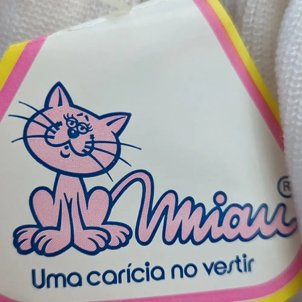 NEW Miau Vintage Baby Doll Girl Dress 12 M White Pink Easter Church Portugal